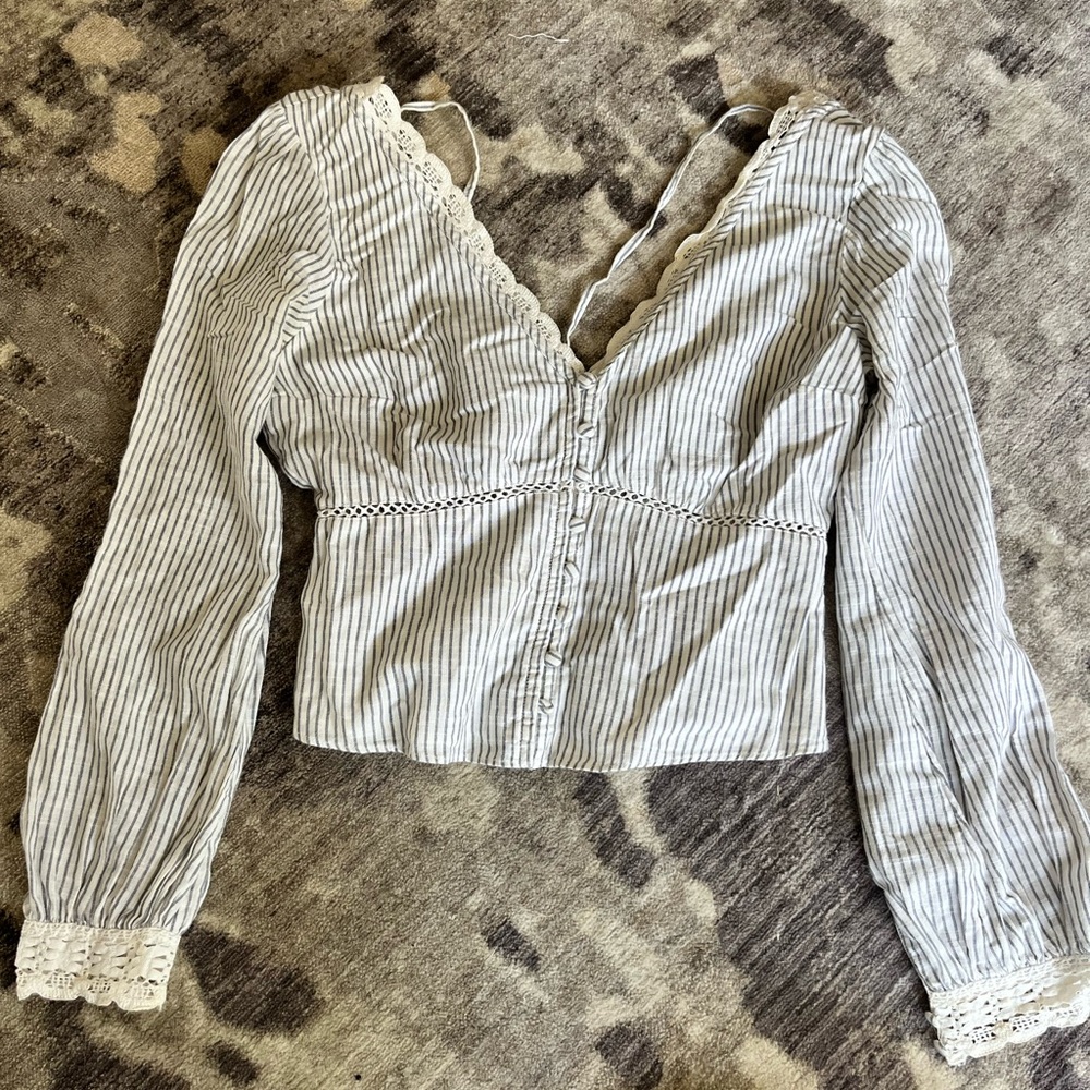 Abercrombie and Fitch Striped and Lace blouse
